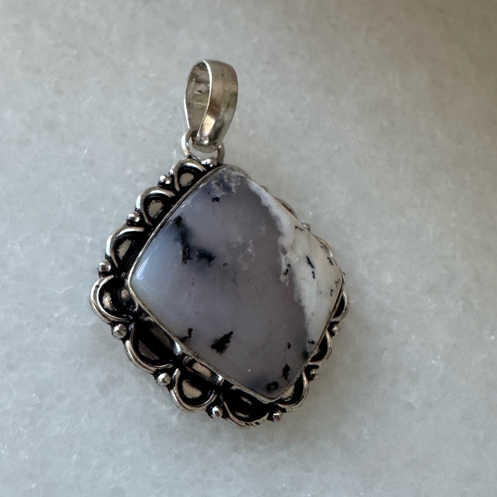 NWOT Sundance Tundra Terrain Pendant, Dendrite Opal, Sterling Silver - Picture 2 of 4